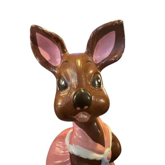 VTG Handmade Ceramic Bunny Rabbit Easter Decoration 80s Retro Cute Bunny 8.5” - Picture 2 of 10